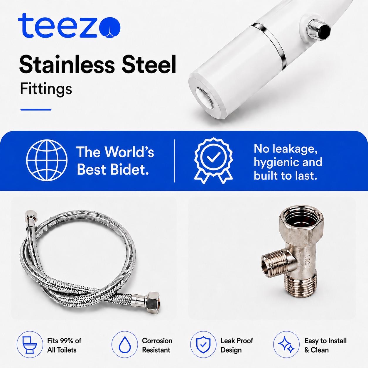 teezo stainless steel hose and T-adapter fittings