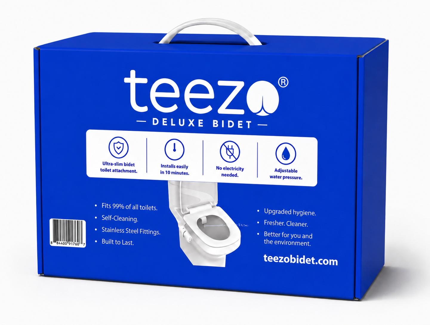 teezo Deluxe Bidet retail box, back